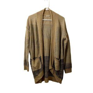 Hem & Thread cream colored tan knit cardigan comfortable warm pockets vintage